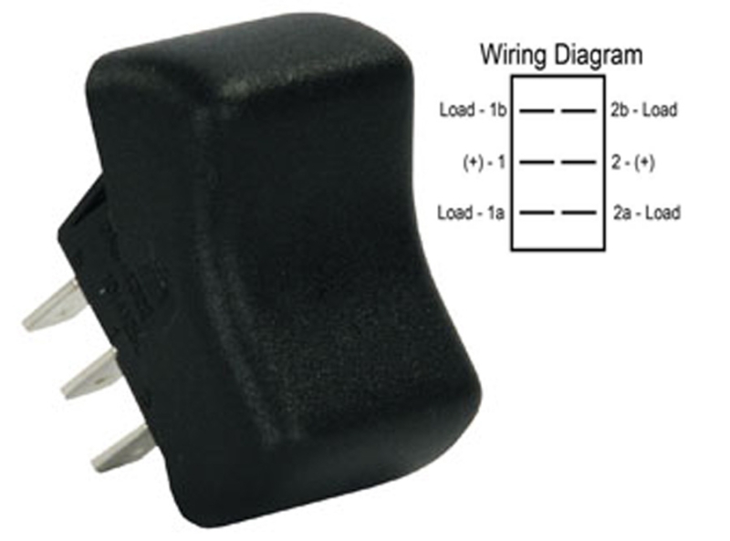 DPDT ON/ON ROCKER SWITCH  BLACK
