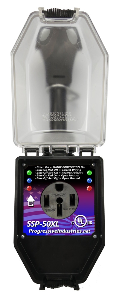 PORTABLE RV Smart Surge PROTECTOR WITH COVER 50 AMP