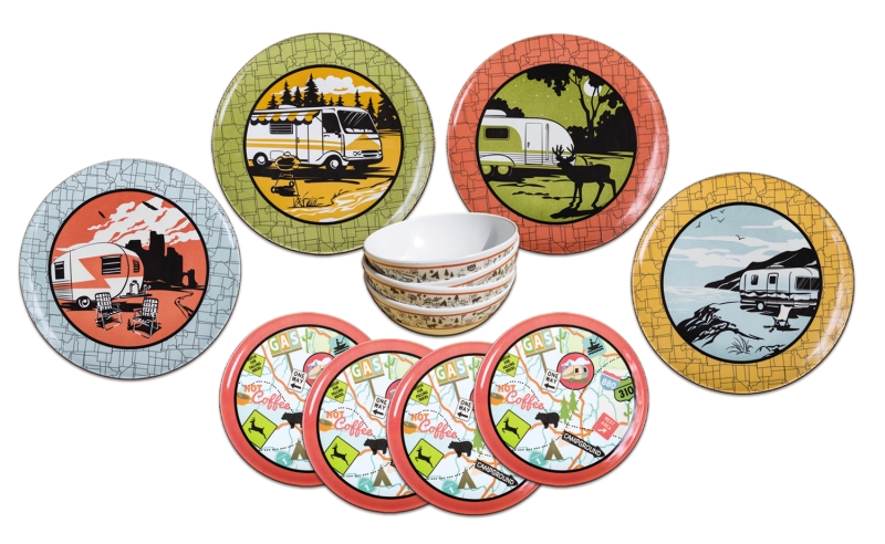 Melamine Dish Set - 12 Pc.