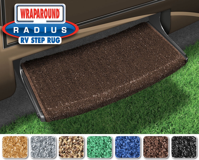 22" WRAPAROUND RADIUS RV STEP RUG - ESPRESSO