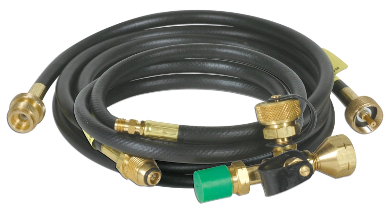 BRASS TEE W/4 PORTS W/ 5' & 12' EXTENSION HOSE