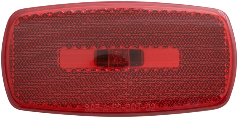 MARKER/CLEARANCE LIGHT RED SURFACE MOUNT WITH REFLEX BLACK BASE