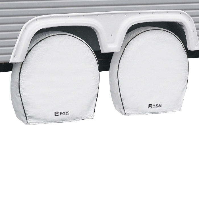 RV Wheel Covers 27" - 30" DIAMETER  TIRE WIDTH: 8.75" - SNOW WHITE - 4 PACK