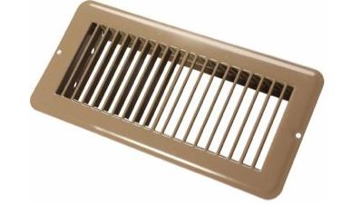 Metal Floor Register  Undampered - 4" X 10" - Brown