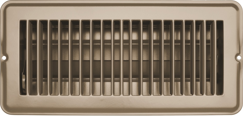 Vent Register  Tan Metal  Dampered  4" x 10"