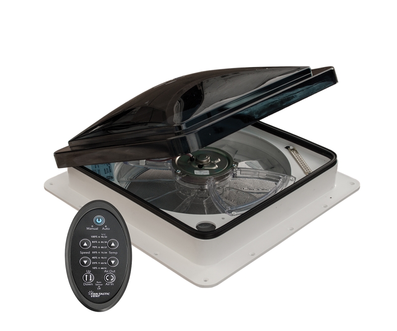 FAN-TASTIC VENT MODEL 7350 12V W/VARIABLE SPEED/REVERSE T-STAT HAND HELD REMOTE SMOKE