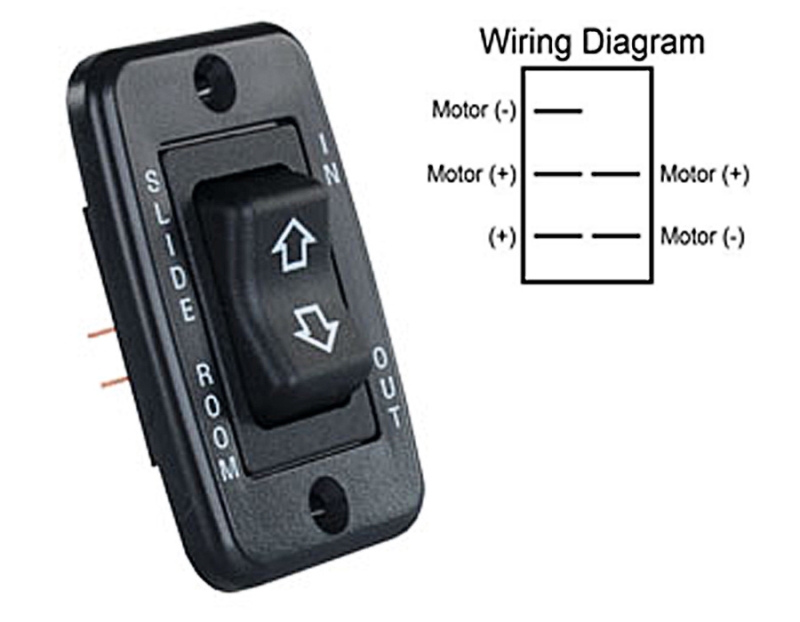 SWITCH ASSEMBLY SLIDE OUT LOW PROFILE SINGLE BLACK