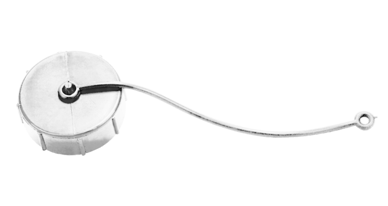 Cap with Strap  1-1/2" FPT - White - bulk