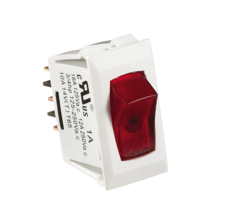 Rocker Switch Illuminated  White/Red