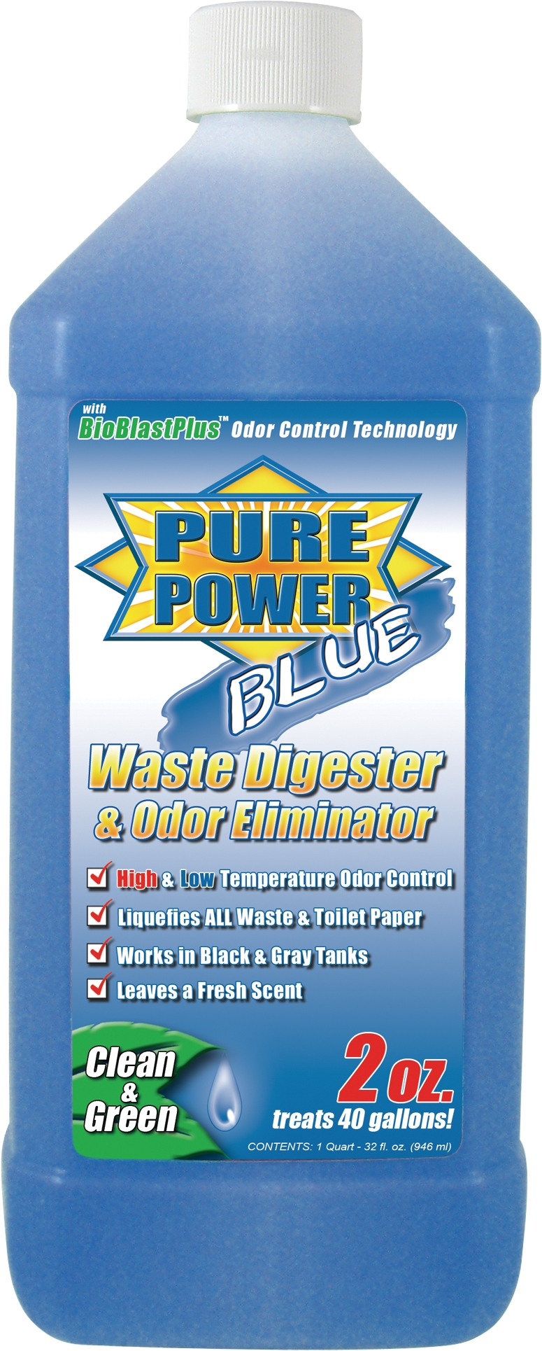 PURE POWER BLUE WASTE DIGESTER - 32 OZ