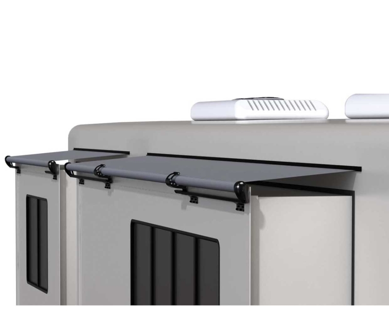 Alpine Slideout Awning 61" - 66" Roof Range Solid Black Vinyl