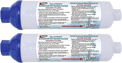 AquaFRESH Replacement Exterior RV Water Filter w/Hose Connections - Pack of 2