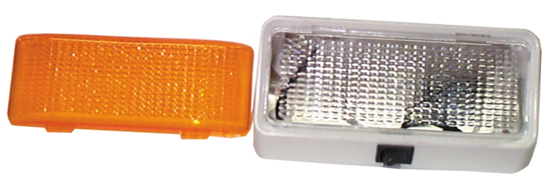 PORCH AND UTILITY LIGHT - CLEAR - WHITE W/ SWITCH
