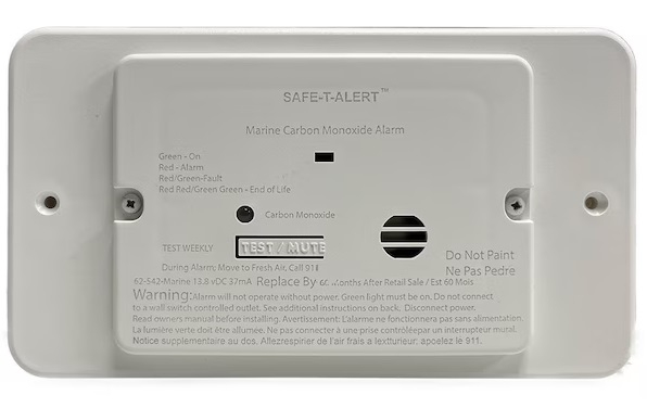 Carbon Monoxide Alarm 12V Hardwire  Flush Mount  White