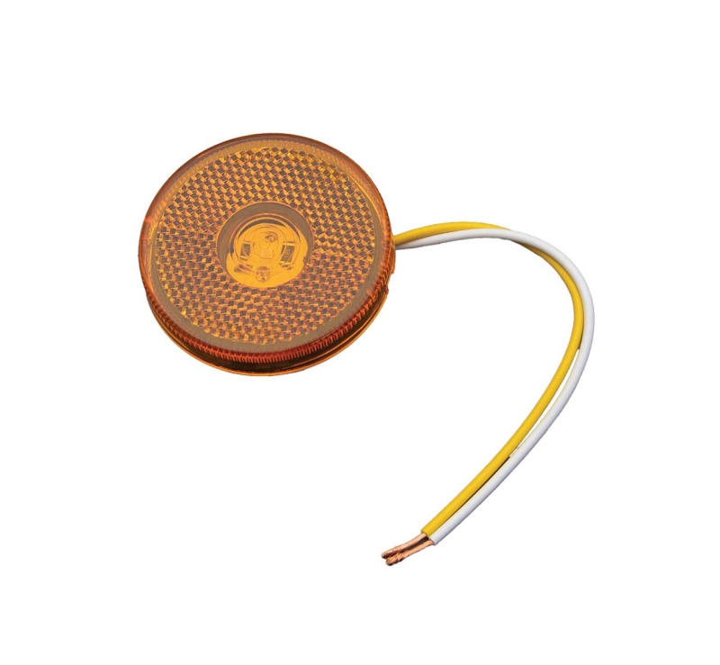 CLEARANCE/MARKER LIGHT LED AMBER WITH REFLEX ROUND 2 1/2"