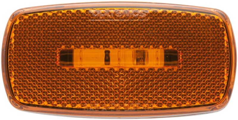MARKER/CLEARANCE LED LIGHT AMBER SURFACE MOUNT WITH BLACK BASE REFLEX  3 DIODES