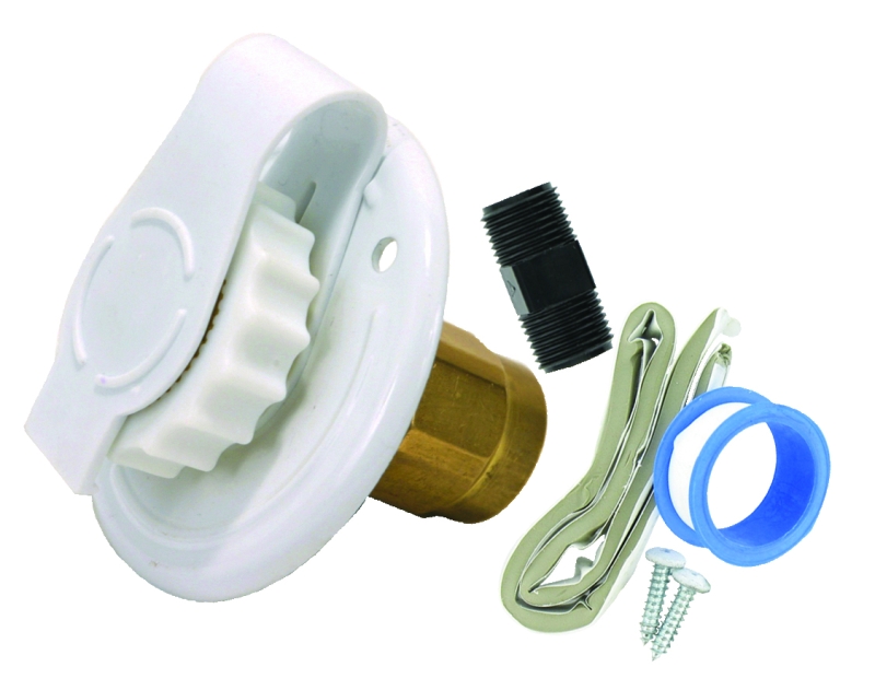 CITY WATER INLET - FLUSH MOUNT WHITE  CARDED