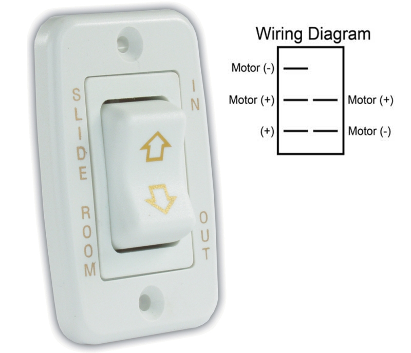 SWITCH ASSEMBLY SLIDE OUT LOW PROFILE SINGLE  WHITE