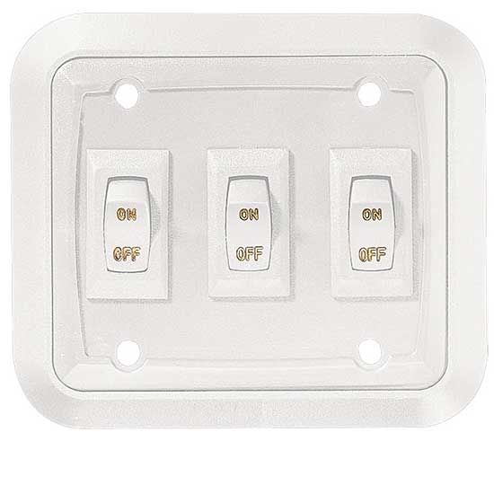 Wall Plate Switch  White  Triple