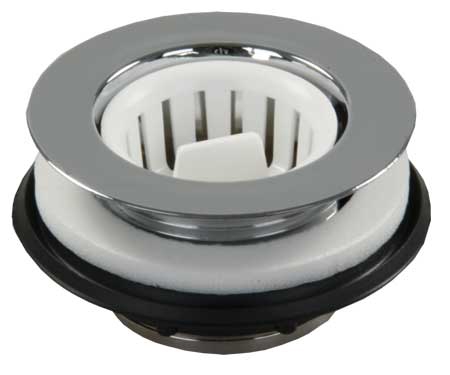 STRAINER W/ THREADED BASKET - CHROME