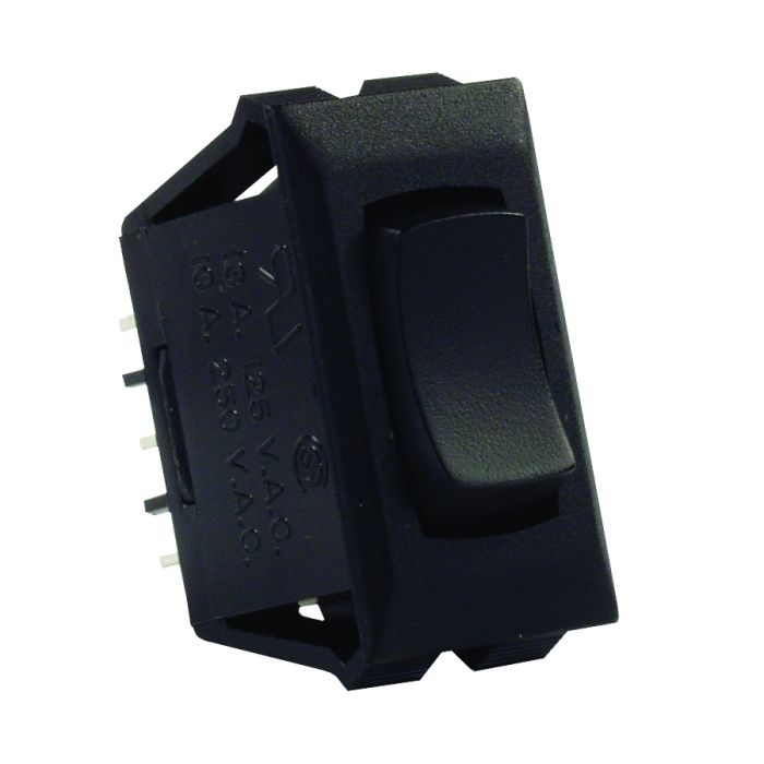 SWITCH MOMENTARY-ON/OFF/MOMENTARY-ON BLACK 12V 1/PK