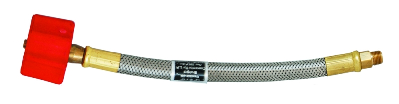 High Flow Stainless Steel Pigtail 15" Packaged