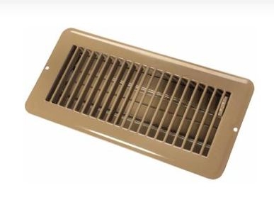 Metal Floor Register  Dampered - 4" X 10" - Brown