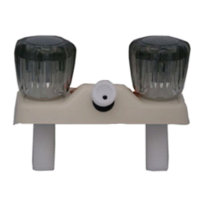 SHOWER VALVE - PARCHMENT W/ SMOKED GRAY HANDLES