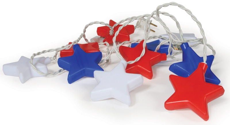 PATIO LIGHTS - PATRIOTIC STARS