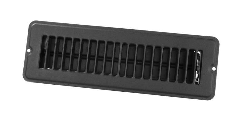 Metal Floor Register  Dampered 2" x 10" Black