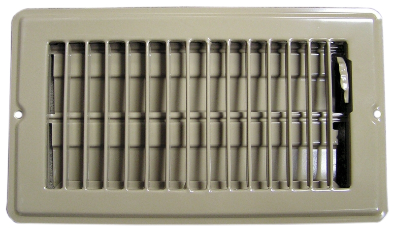 FLOOR REGISTER 4" X 8" METAL BROWN W/SHUT OFF