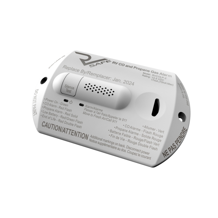 RV CO / Propane Gas Alarm 2-Wire - White