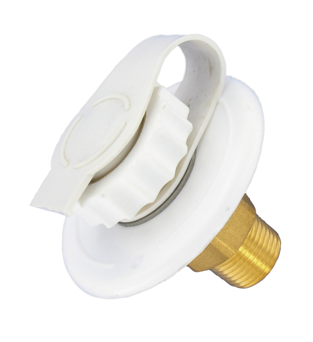 CITY WATER INLET - FLUSH MOUNT LEAD FREE BRASS  WHITE  BULK
