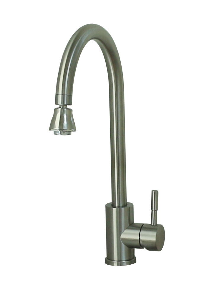 RV Kitchen Faucet w/ Gooseneck Spout - Brushed Nickel