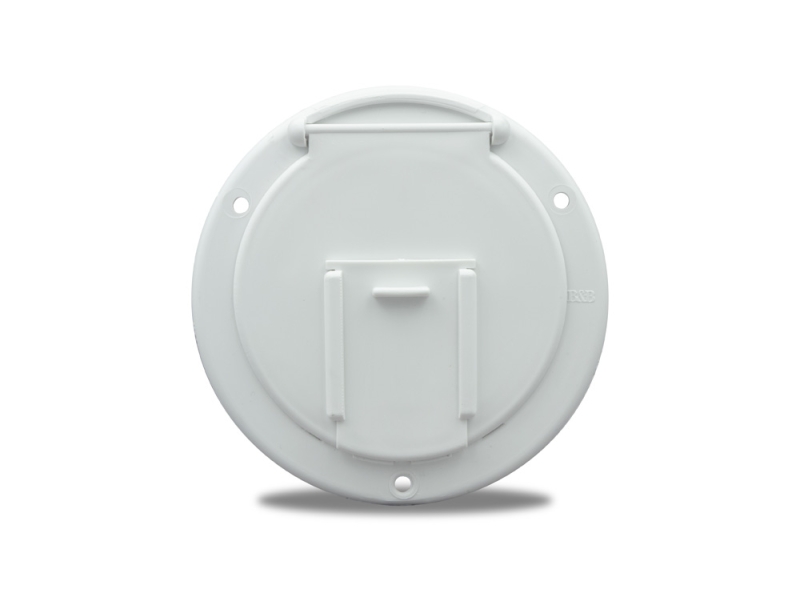 Round Electric Cable Hatch - Polar White