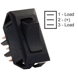 SWITCH ON/OFF/ON STANDARD BLACK 12V 1/PK