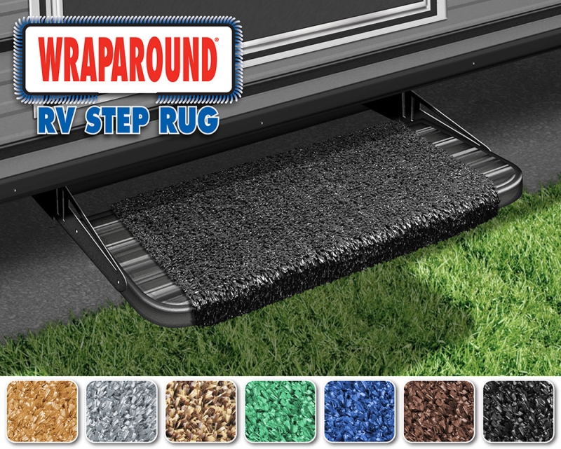 18" Wraparound RV Step Rug - BLACK