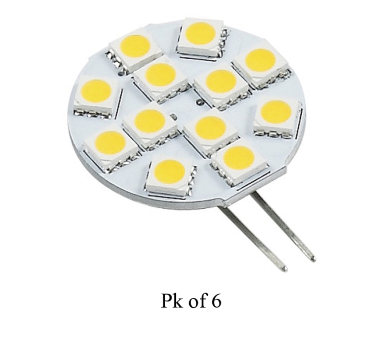 LED Bulb Natural White 150 Lumens G4 With L Shape Back Pins 6/Pack