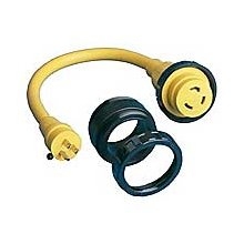 Pigtail Adapter w/ LED Indicator 30F Locking - 15M Straight Blade 125V