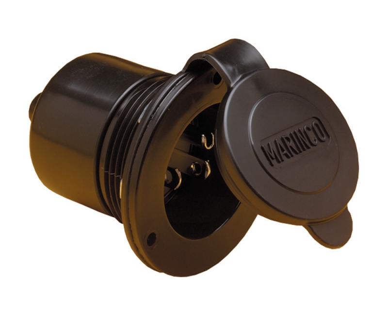 Straight Blade Power Inlet 15 AMP 125 Volt - Black