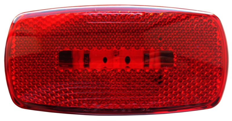 MARKER/CLEARANCE LED LIGHT RED SURFACE MOUNT WITH BLACK BASE REFLEX