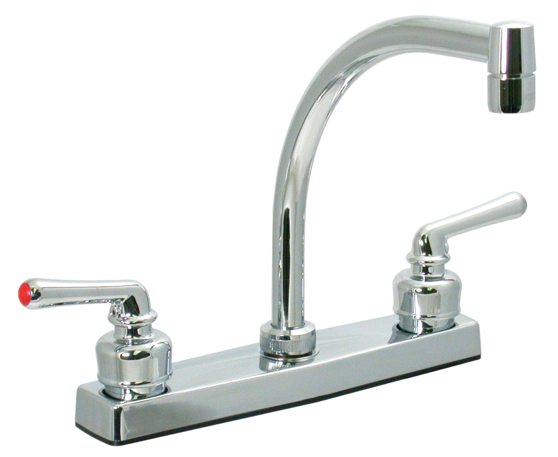 FAUCET - KITCHEN 8" CHROME PLASTIC HI ARC