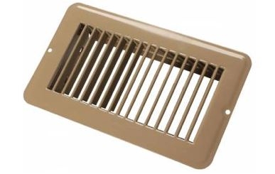 Metal Floor Register  Undampered - 4" X 8" - Brown