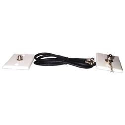 CABLE TV LEAD IN KIT - WHITE EXTERIOR PLATE  WHITE INTERIOR PLATE