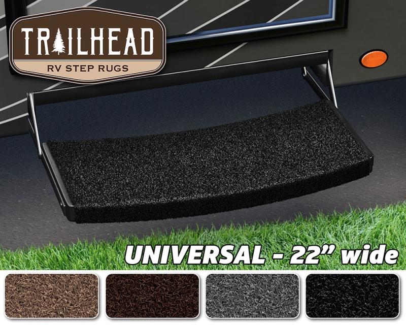 Trailhead Universal RV Step Rug 22 In. Wide - Obsidian Black