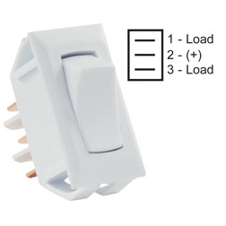 SWITCH ON/ON STANDARD WHITE 12V 1/PKG