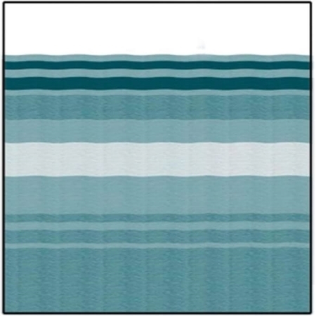 Springless Awning 19' Teal Dune Stripe w/White Weatherguard