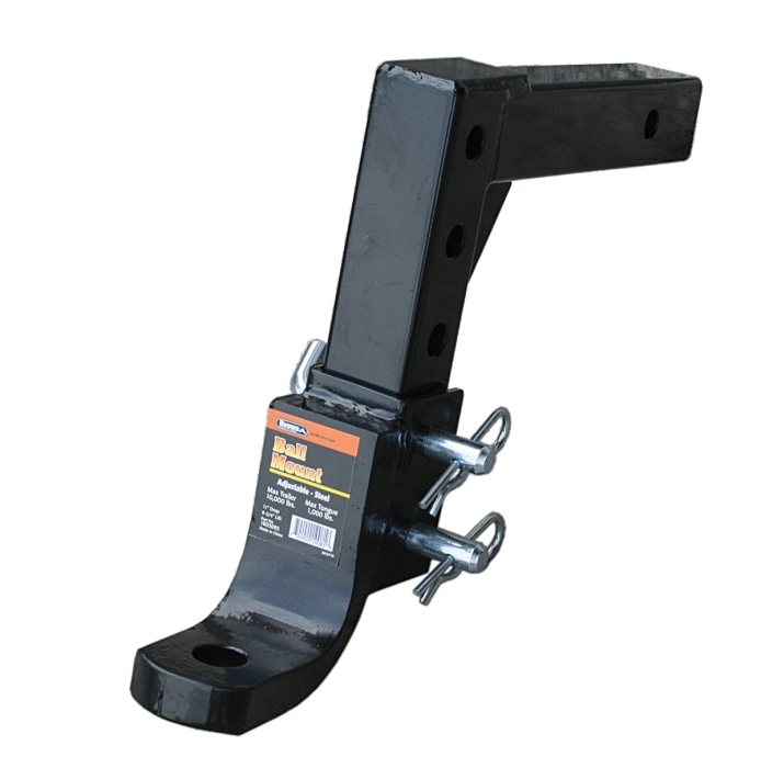 Adjustable ball mount solid shank 2" x 11" drop