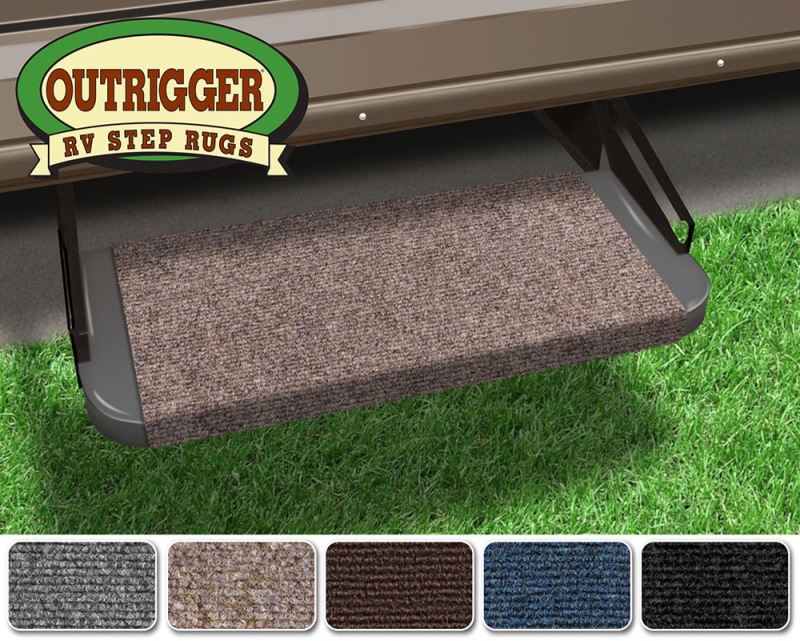 18" OUTRIGGER RV STEP RUG - WALNUT BROWN