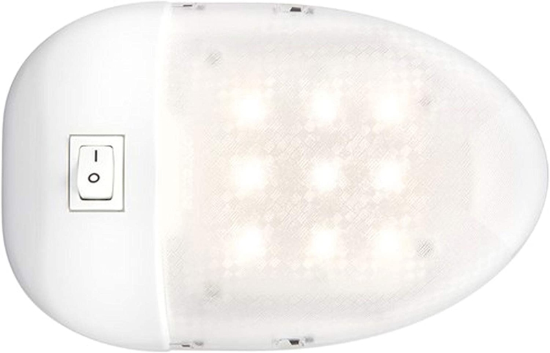 RV INTERIOR SINGLE LIGHT 9 LED ON/OFF SWITCH WHITE